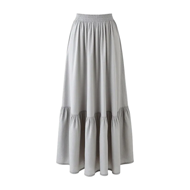 grey maxi skirt