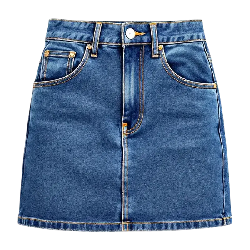 indigo mini skirt