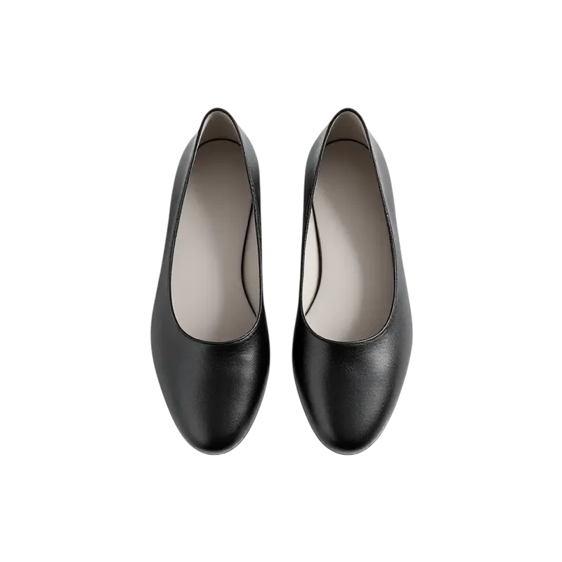 black ballet flats