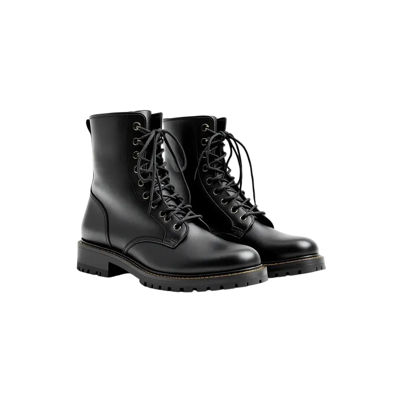 black combat boots